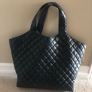 Black Quilted Tote Bag